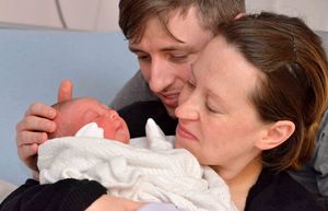 Katie Wilkes 32 and John Wilkes 34 from Leamore with their new arrival