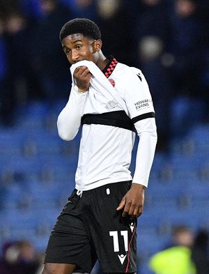 A chance for Aaron Loupalo-Bi in the last few minutes of the match but he misses.