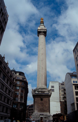 The Monument was built to commemorate the fire, erected close to where it broke out.