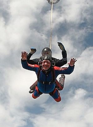Phil braving a skydive for his charity