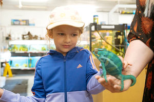 Olivia Mae 8, with the blue gecko