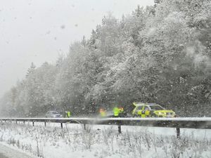 What appears to be an incident on the M54 heading into Wolverhampton. 