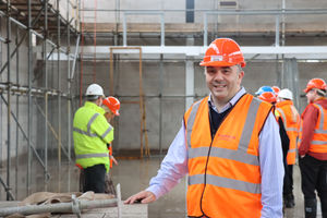 Principal Michael Truss inspects progress