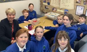 Jenny Davies with the new Rotakids group