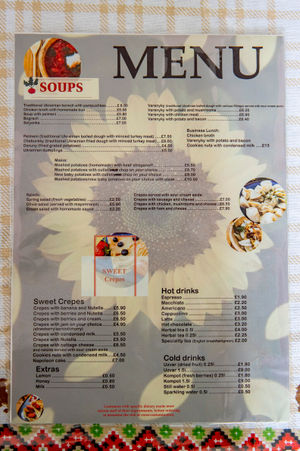 The menu. 