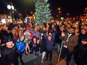Supporting image for story: Cheers and celebrations as Bearwood's Christmas lights go on