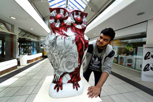 Shamol Ali, aged 21, from West Bromwich with is Big Hoot project owl