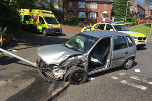 The second car involved in the crash. Picture: Dudley fire station