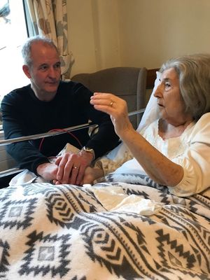 Steve Bull with Muriel Emms
