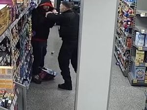 Supporting image for story: Watch: Dramatic footage shows the moment a police officer apprehends a 'serial shop thief' in Wolverhampton