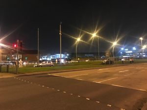 Police cordoned off Ring Road St David's, in Wolverhampton, on Sunday