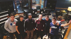 The Sherlocks at Parr Street Studios in Liverpool recording their new album with producer James Skelly, of The Coral, and Chris Taylor
