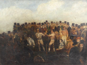 An oil painting believed to feature the Tipton Slasher.