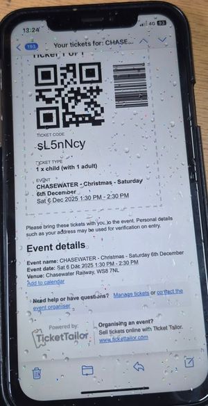 An image of the fake tickets for the Santa Train