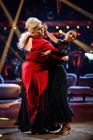 Karen Hauer and Jayde Adams during the live show of Strictly Come Dancing 