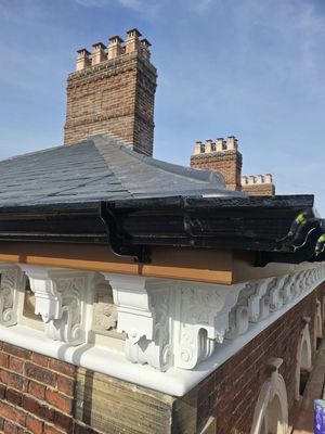 The new roof and restored corbels. Picture: Shropshire Council
