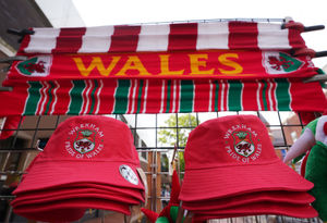 Wrexham hats for sale ahead of the victory parade

