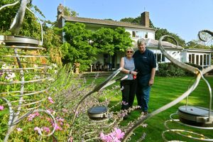 Sue and Eric Harrison opened their garden called Riverside for the NGS. Photo: Steve Leath