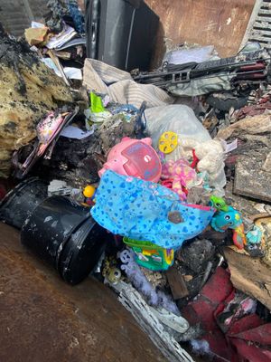 Fire damaged belongings.