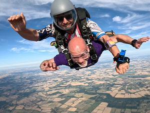 Supporting image for story: Cyber trio skydive for Black Country Women’s Aid