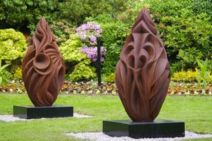Halima Cassell's Memento Mori sculptures outside Shrewsbury Castle. Picture: Phil Langstaff.