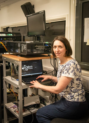 Rose Horner setting up film for Rural Remix 11th July 2025 