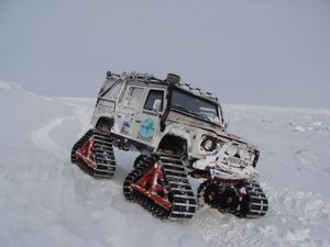 Supporting image for story: Floating Land Rover used to cross Bering Strait is to be sold at auction
