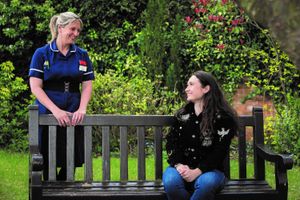 Martha Davis at St Giles Hospice with ward sister Ruth Abell.