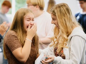Supporting image for story: Celebrations as students receive their A-level results after 18 months of disruptions