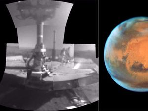 Supporting image for story: The Opportunity Mars rover has taken its first ever selfie