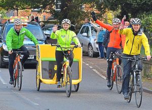 The rickshaw passes through
