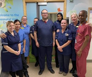 Richard Parry with colleagues on the Neonatal Unit at Heartlands Hospital. PIC: University Hospitals Birmingham NHS Foundation Trust