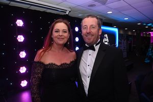 BUSINESS COPYRIGHT NATIONAL WORLD TIM STURGESS 13/11/24.  Ladder for the Black Country  Apprentice Awards 2024 .The Richardson Suite at West Bromwich Football Club. Pictured, Becky Phillips and Peter Morean.