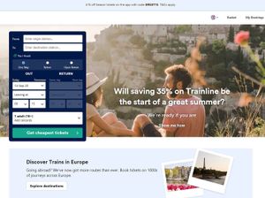 The Trainline website home page