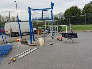 Supporting image for story: Work begins on new goal posts at Burntwood Leisure Centre