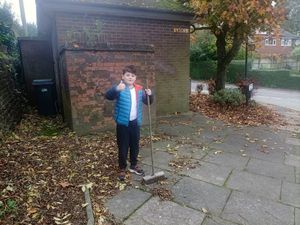 Young Theo sweeping up last year