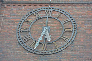 One of the clock faces that are to be restored