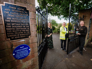 Supporting image for story: Bridgnorth Castle Gates looking the part after paint job