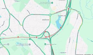 Closures and parts of the route affected shown on the AA Traffic website. Picture: AA