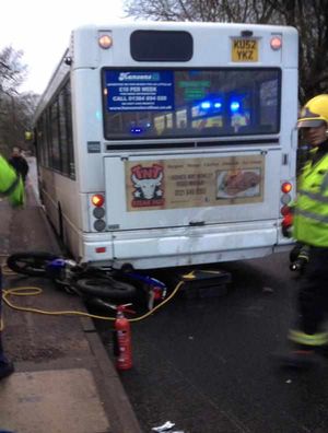 The scene of the collision, picture: @FireBrierley