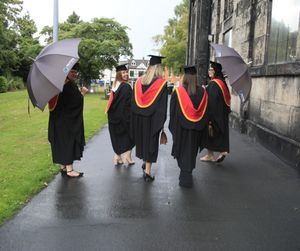 Rain didn't dampen the spirits of the graduates