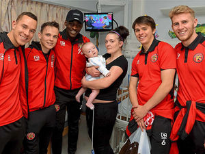 Supporting image for story: Walsall players take time out to make Christmas visit to hospital patients - WATCH and PICTURES
