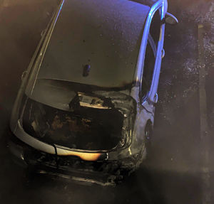 Damage to one of the cars