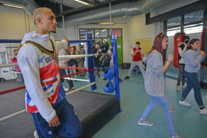 Olympic boxer Ben Whittaker becomes Mayor of Wolverhampton for the day with the help of Mayor Greg Brackenridge.