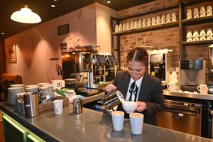 The eatery features a hot drinks bar 