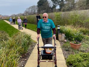 Supporting image for story: Shropshire pensioner's Captain Tom-inspired walk raises more than £1,000 for hospice