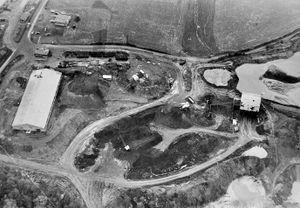 April 6, 1972: 'An aerial view of the opencast coal mining at Coalmoor. The mining is being carried out by Coalmoor Basalt Ltd at Lydebrook Dingle, just off the Horsehay to Little Wenlock road.' Picture: Dan Arden.