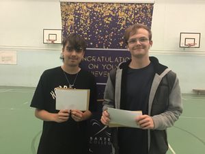 1)	Drummer Liam Wilkes, (left) reading music at Birmingham BIMM and Charles Turner studying animal care at Kidderminster College