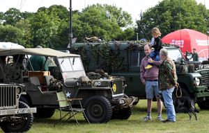 Military vehicles were popular among visitors