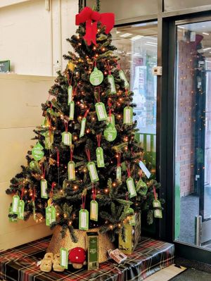 Dunelm Delivering Joy tree in Wolverhampton store